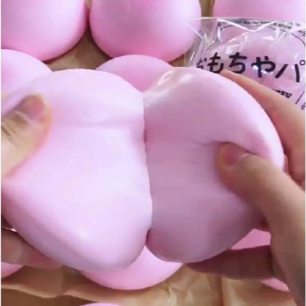 Squishy Simulated Pink Buns Squeeze Toy - Soft Slow Rising Kawaii Food Fidget Toy, Fun Gift for Kids & Adults