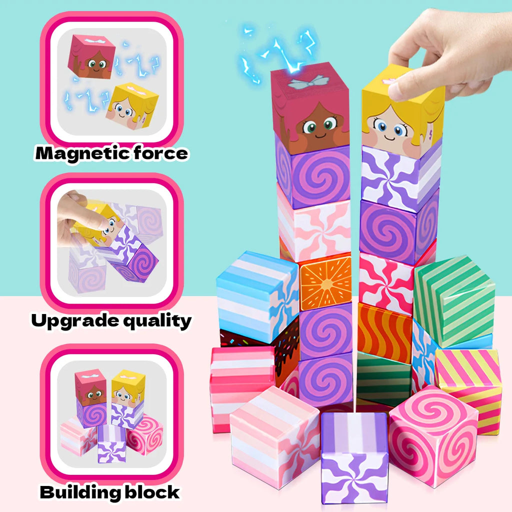 27PCS Magnetic Building Blocks, Magnetic Tiles Building Blocks for Boys & Girls, Magnetic Tiles, Magnet Toys