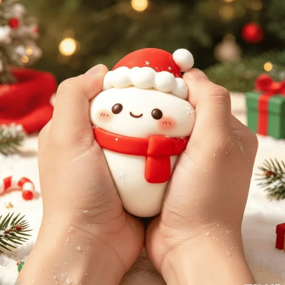 🎄 Christmas Mochi Squishy Friend 🥟 | Cute Scarf & Holiday Details 🎀✨