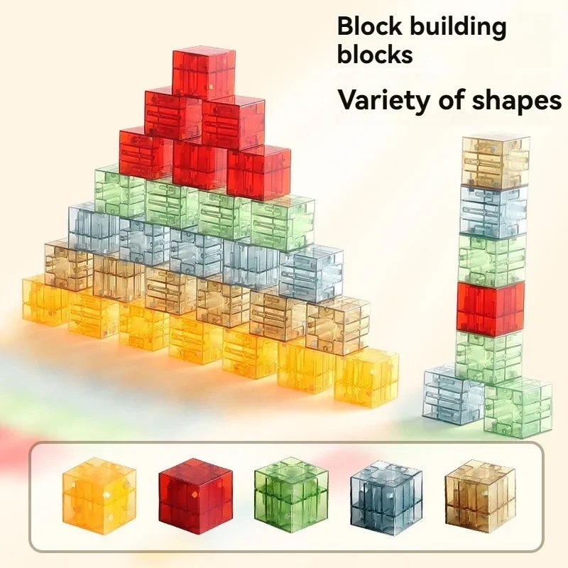 Moc Magnetic Building Blocks Transparent Square Toy Assembly Toy Colorful Cubes Toy for Children Gift DIY toys Construction Toy
