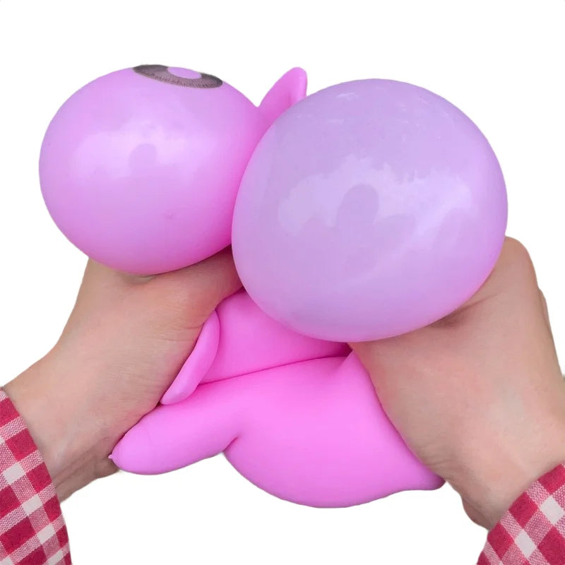 Kawaii Jumbo Pink Pig Squishy Toy - Stretchable Piglet Fidget Toy, Cute Pet Squeeze Gift for Friends