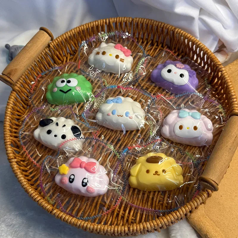Hello Kitty Silicone Squeeze Toy – Kawaii Dumplings Series Cartoon Pinch Figure