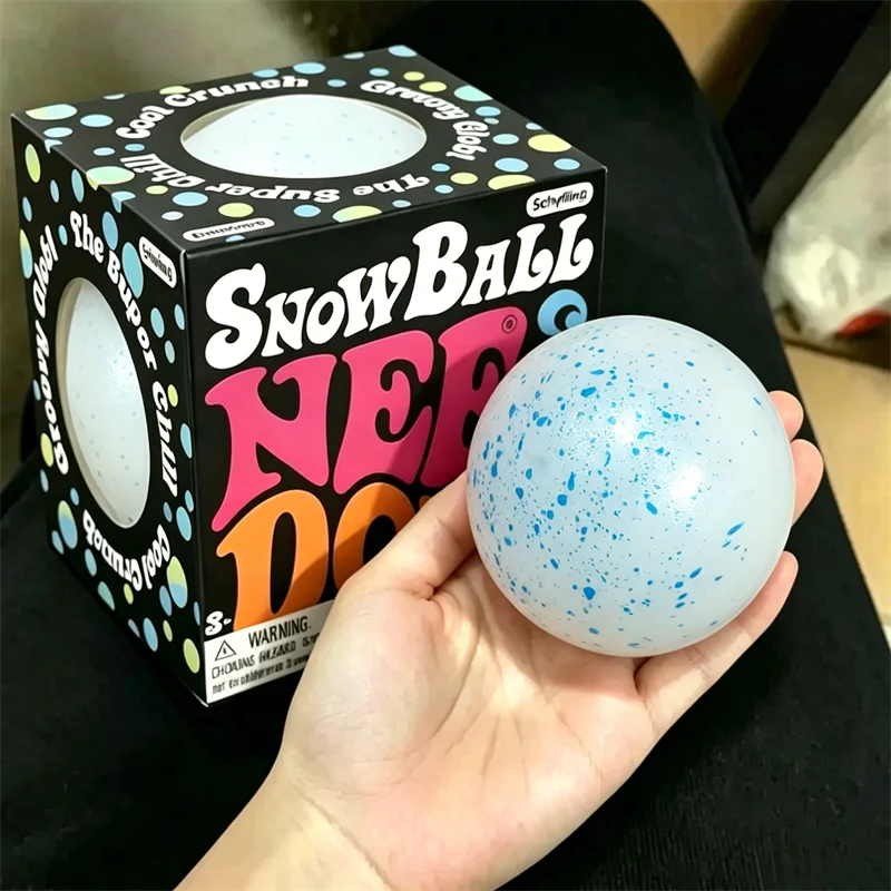 NeeDoh Snow Ball Squishy Toy – Crunchy Flour-Filled Squeeze Fidget Ball | Calming Sensory Toy & Gift