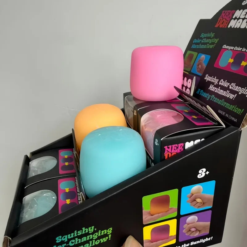 Needoh Mello Mallo UV Light Reactive Squish Toy – Marshmallow Texture Slow Rising Squeeze