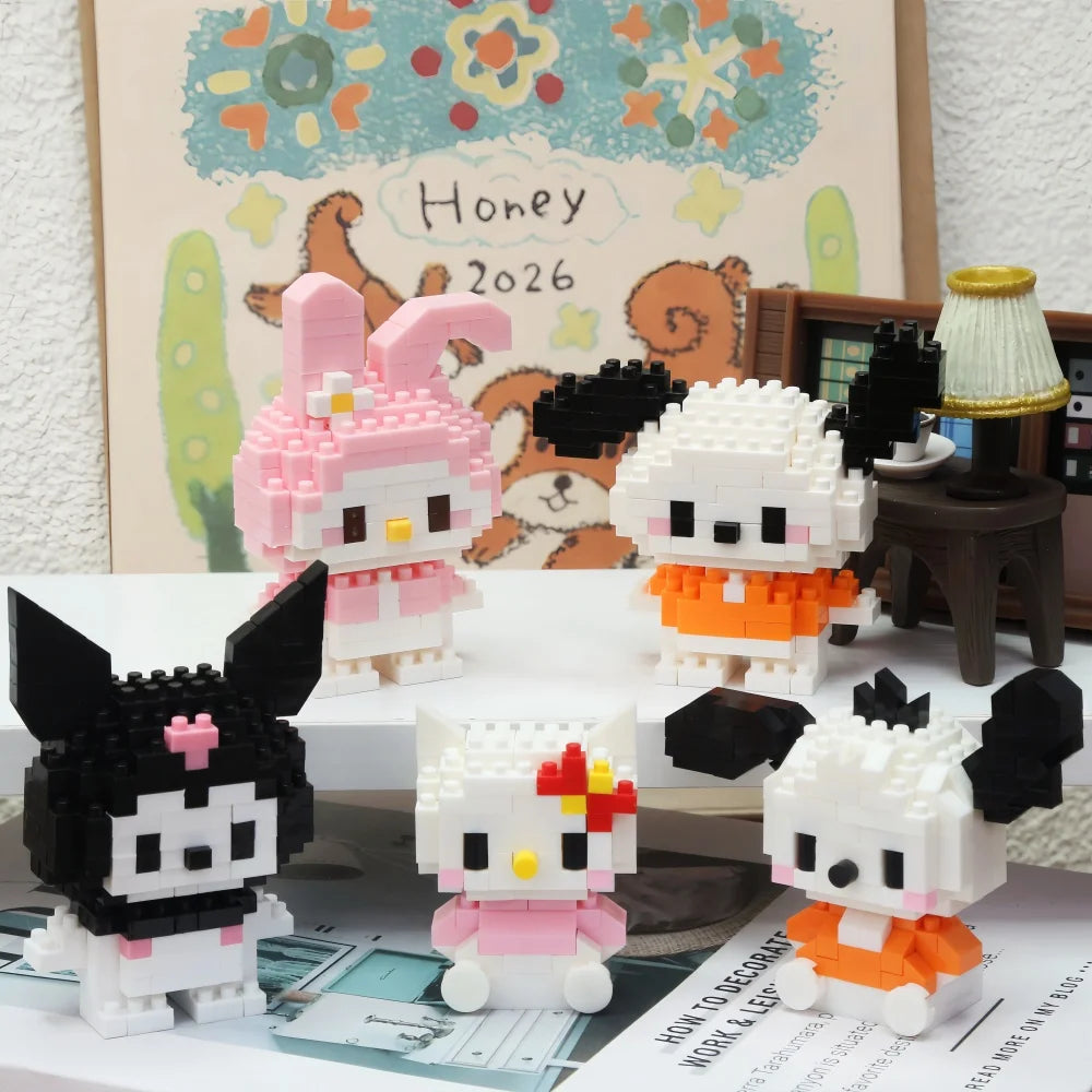 Sanrio Series Building Blocks Mini Figure Set - Hello Kitty Cinnamoroll My Melody Kuromi Pochacco Puzzle Toy Gift