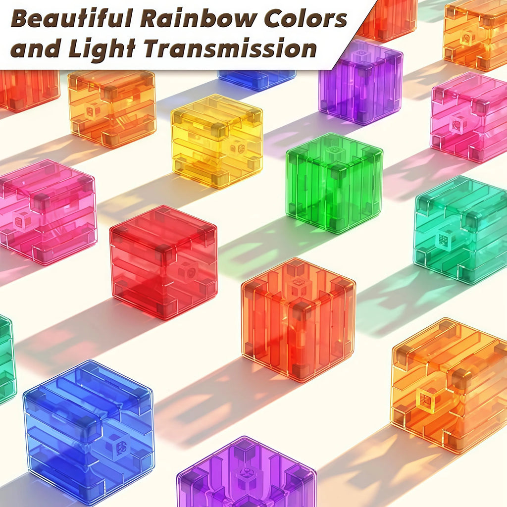 Moc Magnetic Building Blocks Transparent Square Toy Assembly Toy Colorful Cubes Toy for Children Gift DIY toys Construction Toy
