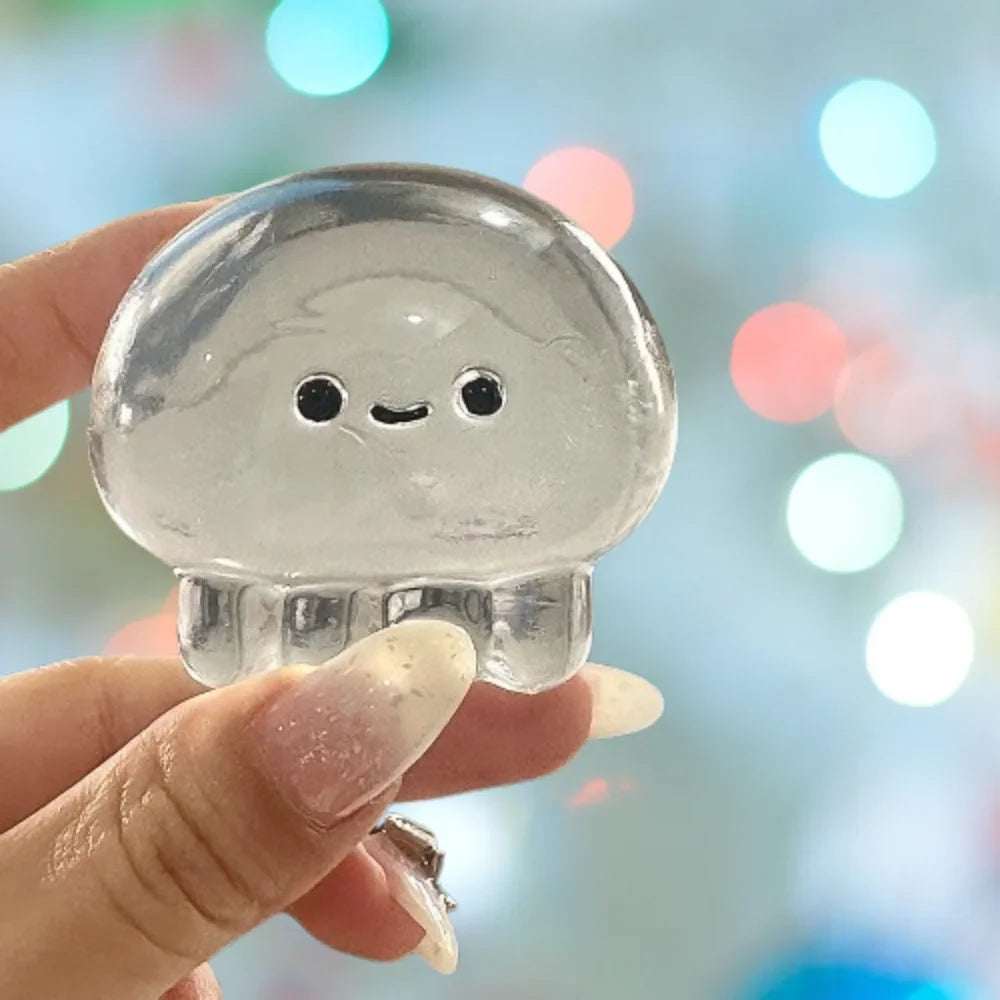 Taba Squishy Jellyfish Kawaii Sensory Fidget Toy - Soft TPR Squeeze Toy, Cute Desk Accessory & Gift