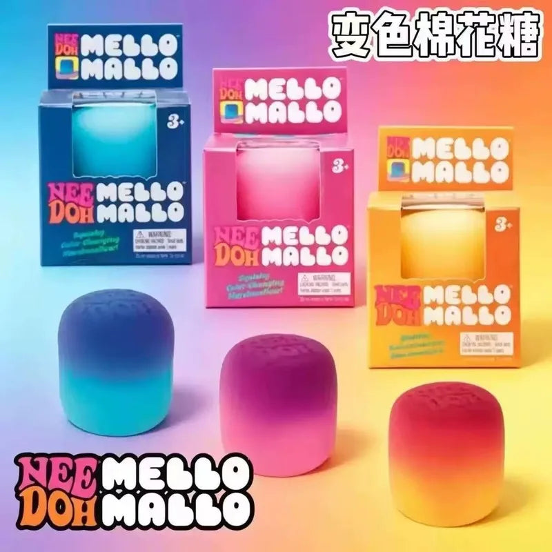 Needoh Mello Mallo UV Light Reactive Squish Toy – Marshmallow Texture Slow Rising Squeeze