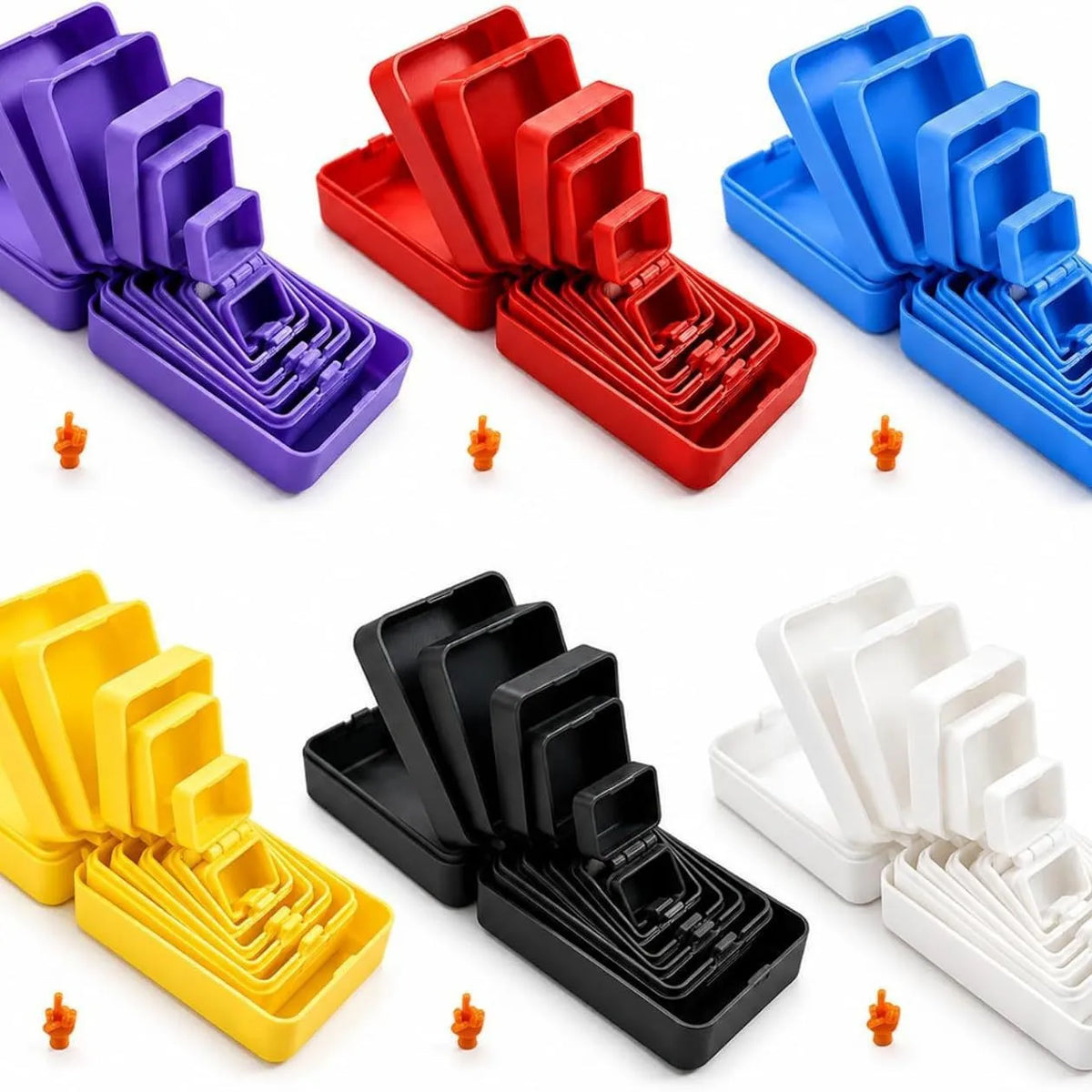 3D Printed Multi-Layer Nesting Surprise Gift Box,Halloween Gift Box with Mini Middle Finger,Prank Gift Box with 6 Layer Party