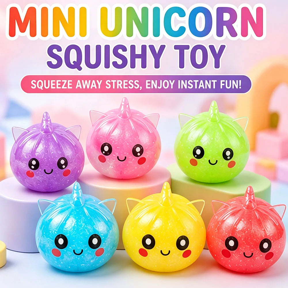 Cute Mini Unicorn Bao Bun Squishy Slow Rising Squeeze Anti Stress Surprise Party Favor Goodie Bag Stuffer Novelty Desk Prop