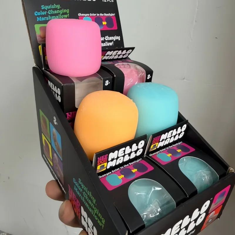 Needoh Mello Mallo UV Light Reactive Squish Toy – Marshmallow Texture Slow Rising Squeeze