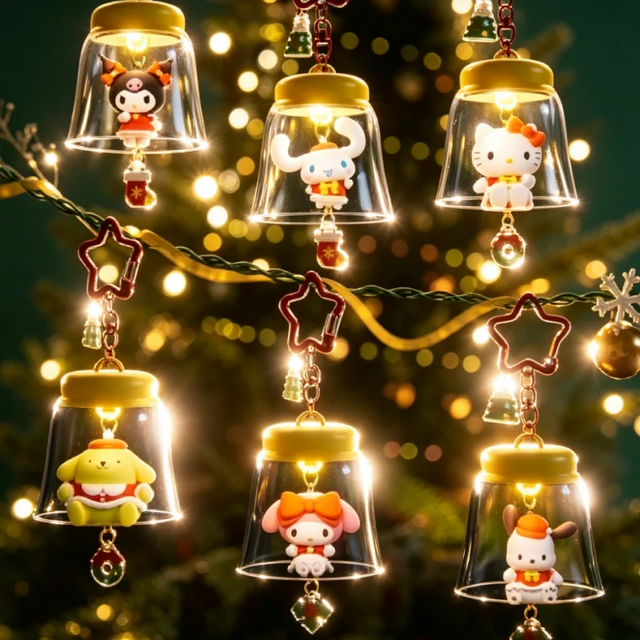 Sanrio Character Light-Up Bell Ornament 🎄🔔🎀