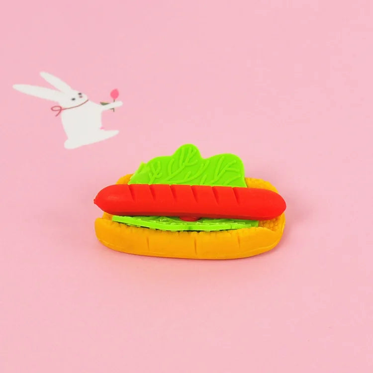 Assembled Burger Coke Fries Food Drink Eraser Cartoon Eraser Set School Supplies Gift Toys Erasers Kids Erasers for Kids