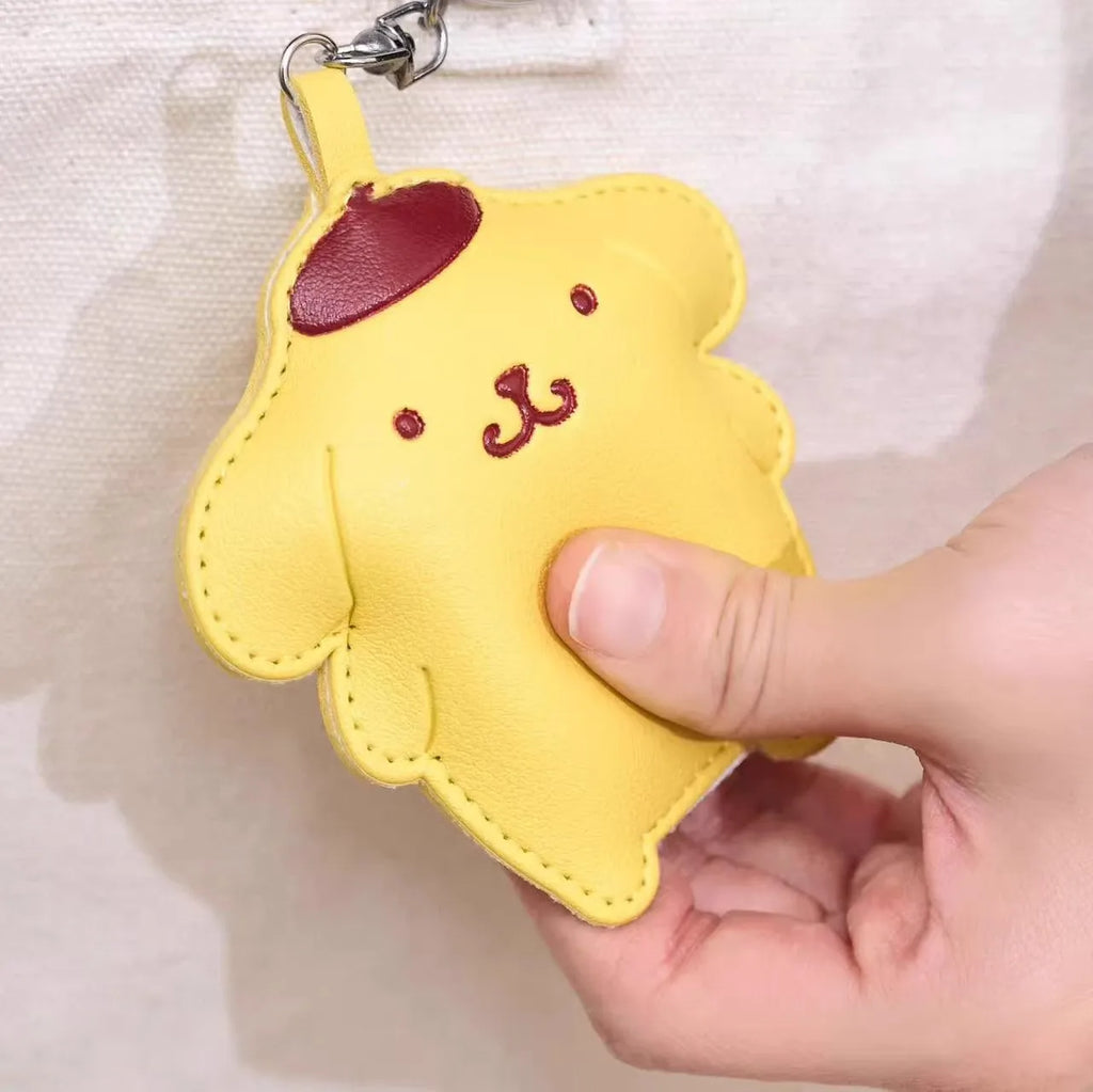 Sanrio Leather Keyring – Kawaii Hello Kitty & My Melody Pinch Pendant