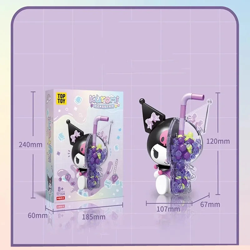 Sanrio Building Blocks Hello Kitty My Melody Cinnamoroll Kuromi Action Figurine Model Puzzle Assembly Toys Kids Birthday Gifts