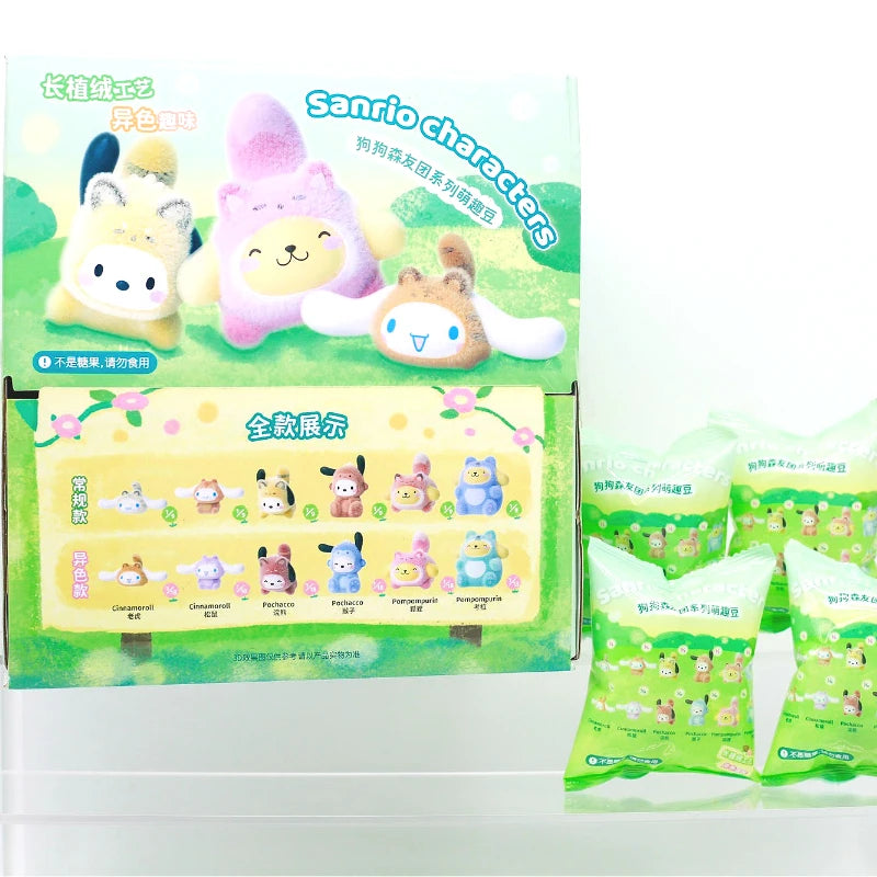 Sanrio Characters Blind Box Toys Doggy Forest Friends Group Cute Beans Animal Costumes Pochacco Pompompurin Doll Gifts