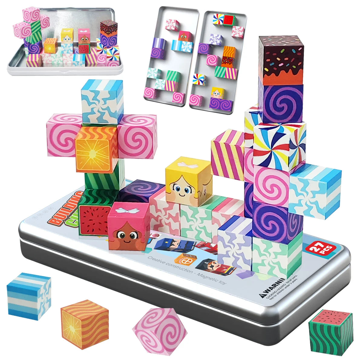 27PCS Magnetic Building Blocks, Magnetic Tiles Building Blocks for Boys & Girls, Magnetic Tiles, Magnet Toys