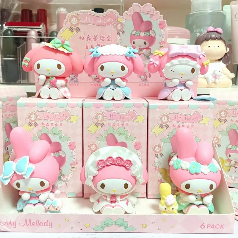 Sanrio Piquenique Morango Surprise Blind Box My Melody Tea Party Handmade Gift Miniso Desktop Decoration surprisebox hello kitty