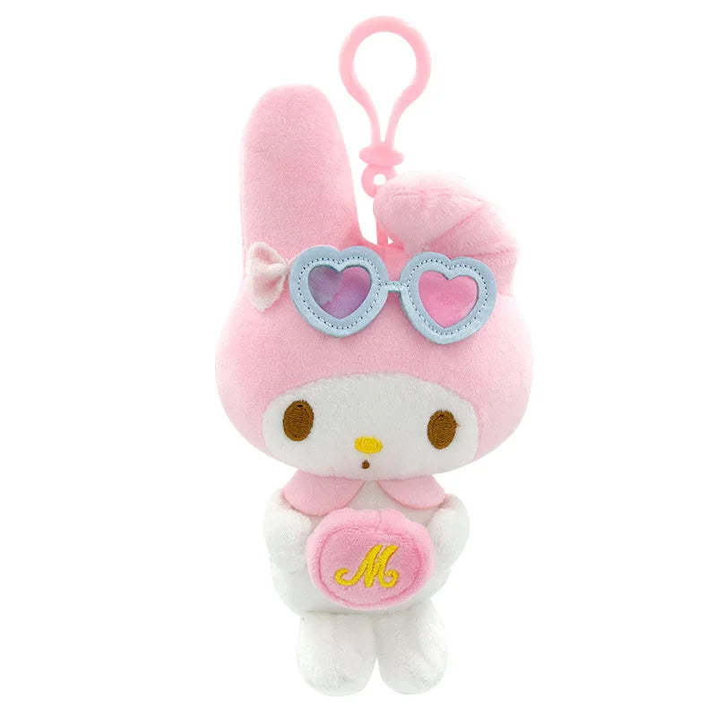 Sanrio Plush Pendant Charm - Kawaii Hangyodon Kuromi My Melody Stuffed Doll Keychain - Birthday Gift