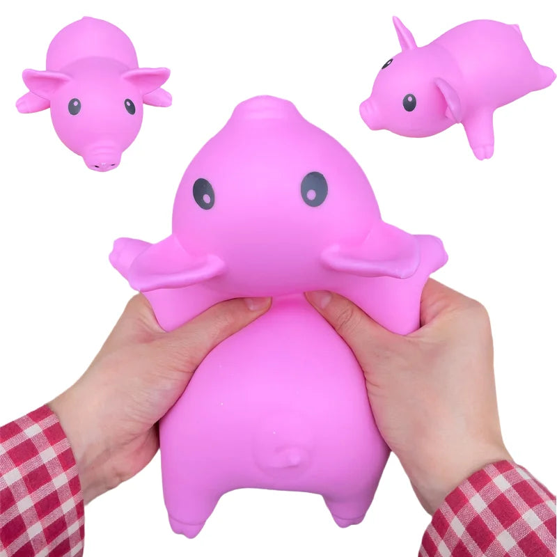 Kawaii Jumbo Pink Pig Squishy Toy - Stretchable Piglet Fidget Toy, Cute Pet Squeeze Gift for Friends