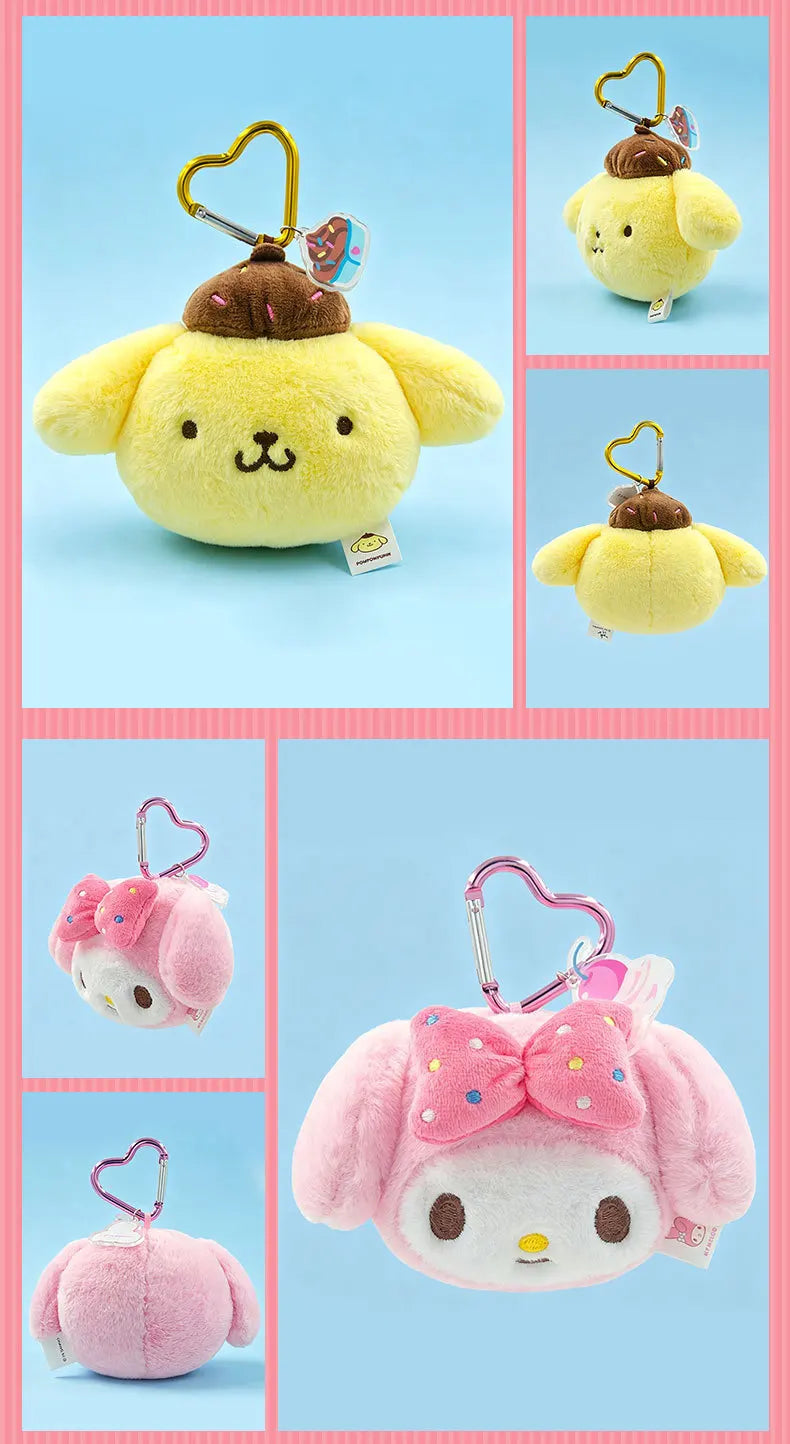 Sanrio Ice Cream Series Plush Keychain – My Melody, Kuromi & Cinnamoroll Dessert Pendant