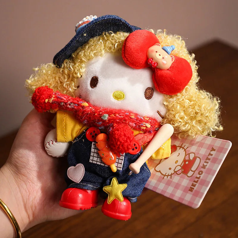 Sanrio Hello Kitty Plush Stuffed Pendant Keychain - 15cm Kawaii Kitty Cat Charm - Birthday Gift