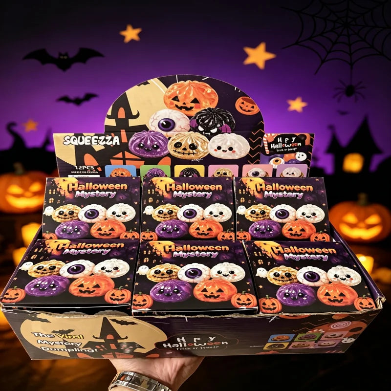 Halloween Dumpling Squishy Blind Box - 8.5cm Slow Rise Maltose Squeeze Toy - Anxiety Relief Surprise Gift
