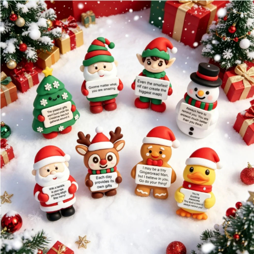 Mini Christmas Figurines: Santa, Snowman & Reindeer 🎅⛄🎄