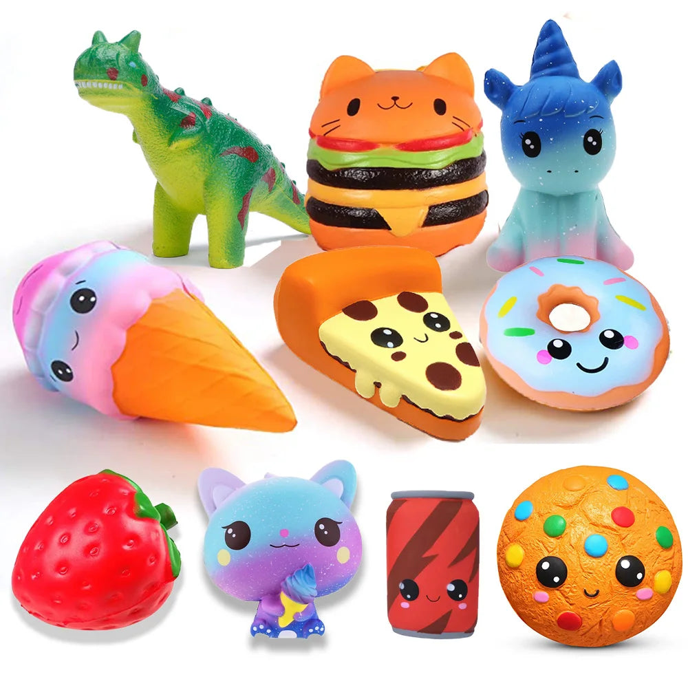 Squishy Cartoon Chocolate Biscuit Series PU Squishies Slow Rising Cream Scented Fidget Anti-Stress Kids Toy Children's  Gift
