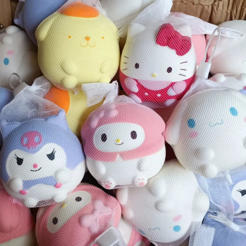 Hello Kitty & Kuromi Squishy Squeeze Toys - Kawaii Soft Slow Rising Cartoon Fidget Toys, Anime Birthday Party Gift