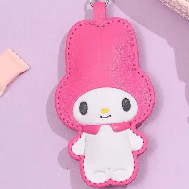 Sanrio Leather Keyring – Kawaii Hello Kitty & My Melody Pinch Pendant