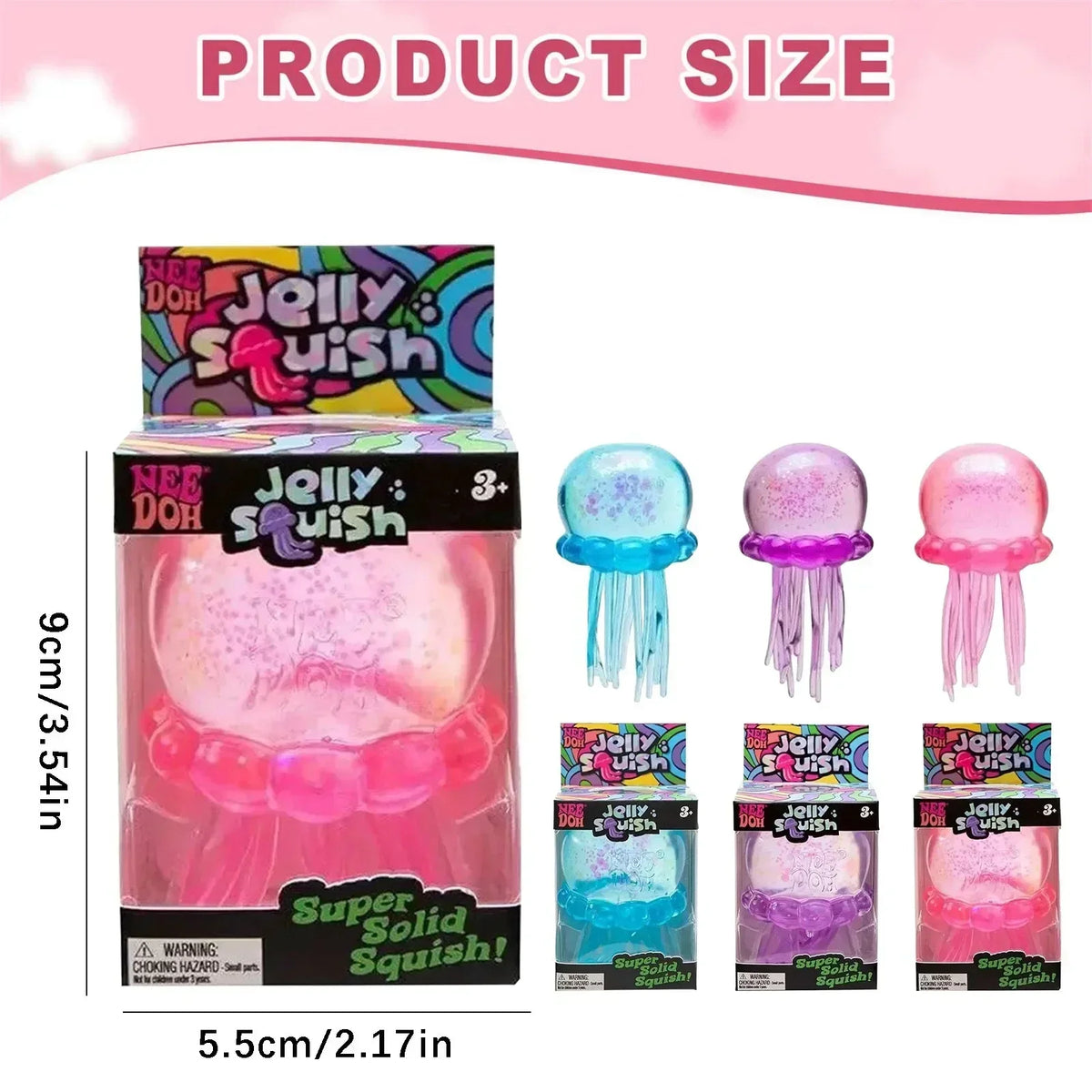 Jellyfish Square Squish Blind Box – Water Jelly Sensory Soft Squeeze Fidget Toy