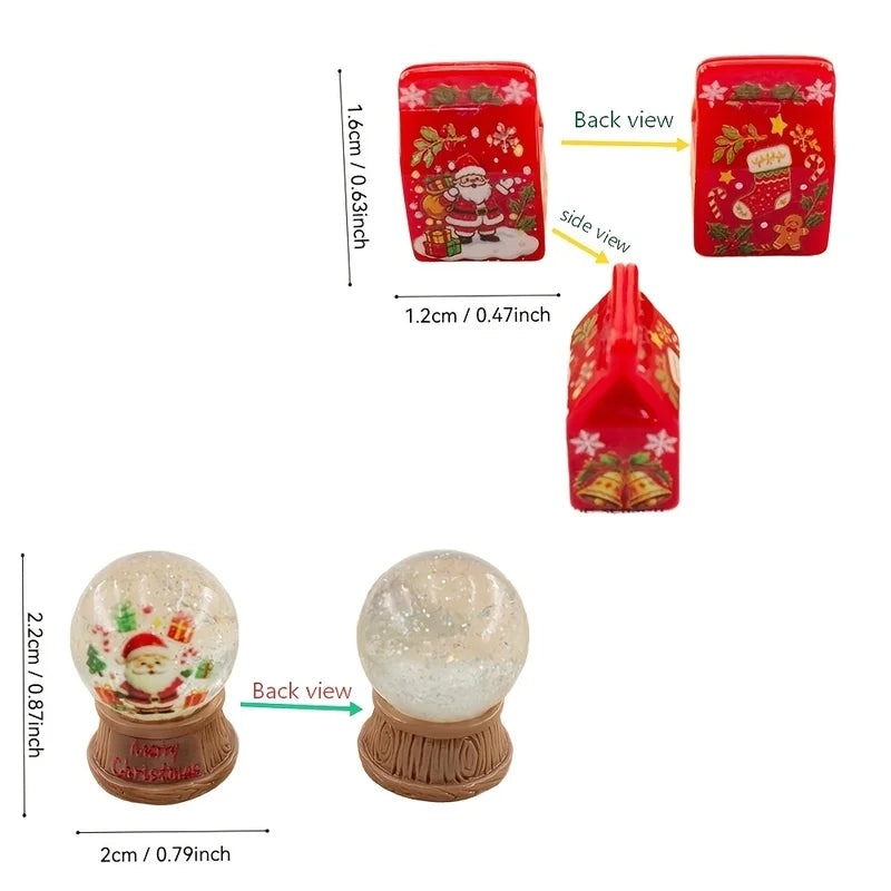 Mini Christmas Resin Figurine Set, 6 Pieces 🎄🎁❄️