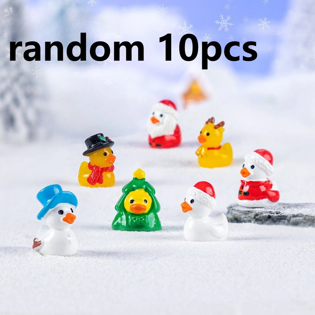 Mini Christmas Yellow Duck Resin Figurines 🦆🎄🎁