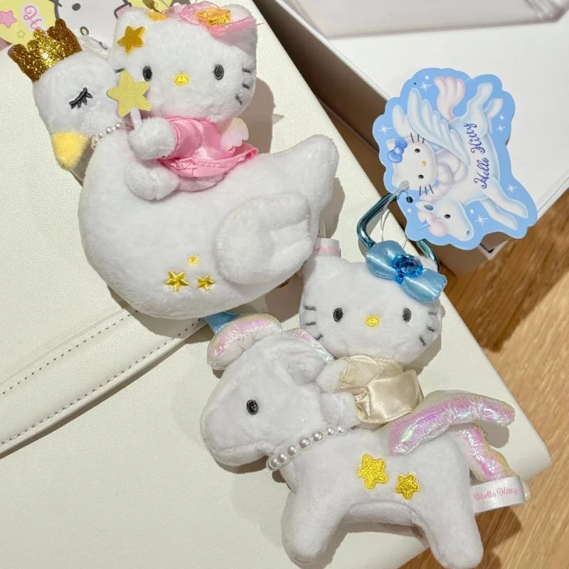 Kawaii Royal Crown Plush Keychain – Kitty Cat, Unicorn & Swan Pendant Doll