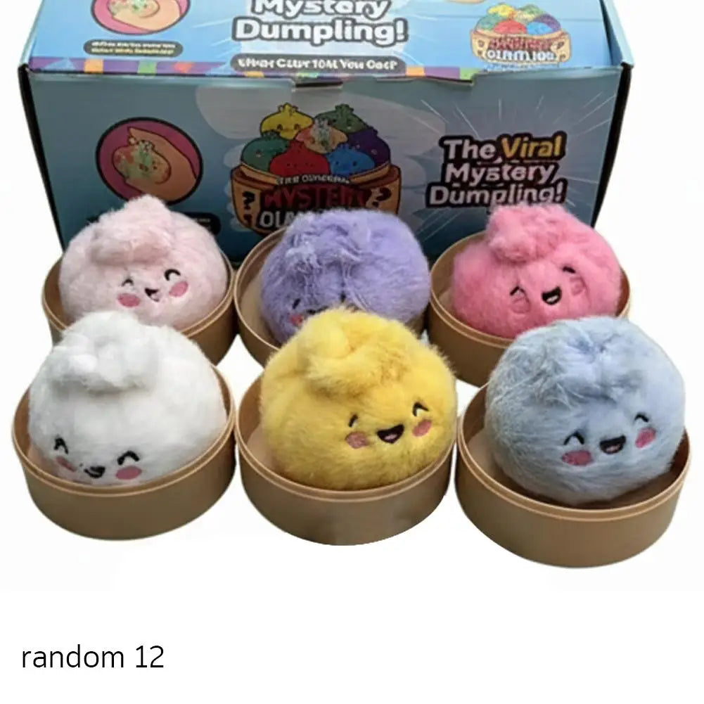 Plush Steamed Bun Dumpling – Embroidered Expressions Ultra-Soft Squishy Fidget Toy Gift Random Color