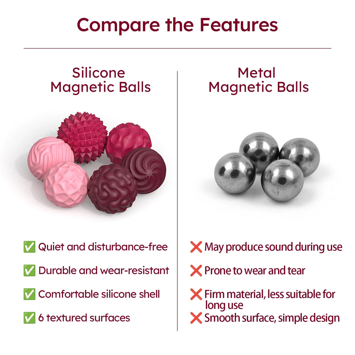 Silicone Magnetic Fidget Balls – Calming Sensory Toy for Adults & Kids