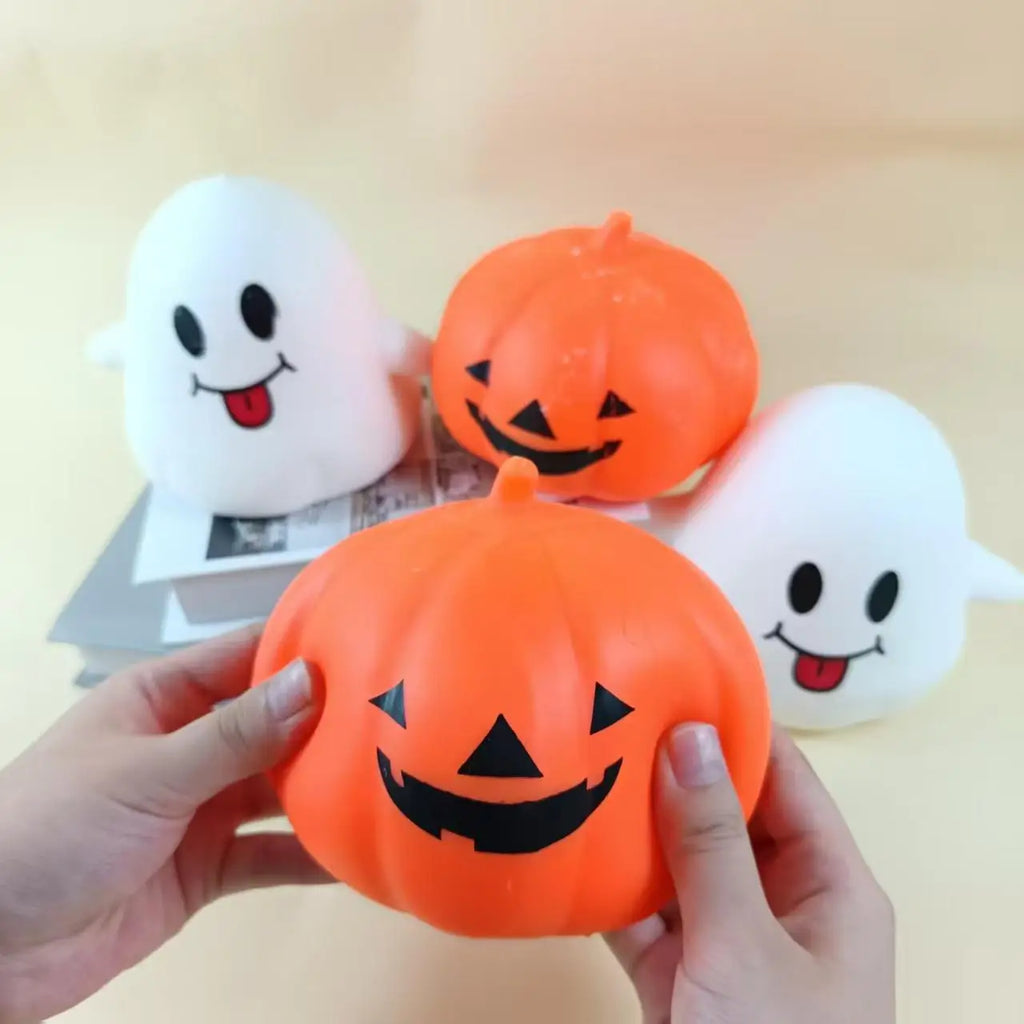Halloween Ghost & Pumpkin Squishy Toy Set, Slow Rising Stress Relief Fidget Decompression Sensory Toy
