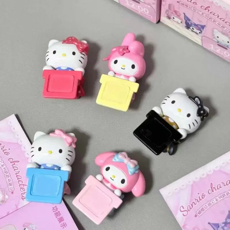 Sanrio Characters Bow Sweetheart Lying Style Clip On Blind Box Hello Kitty My Melody Kuromi Cute Mini Collectible Figurine