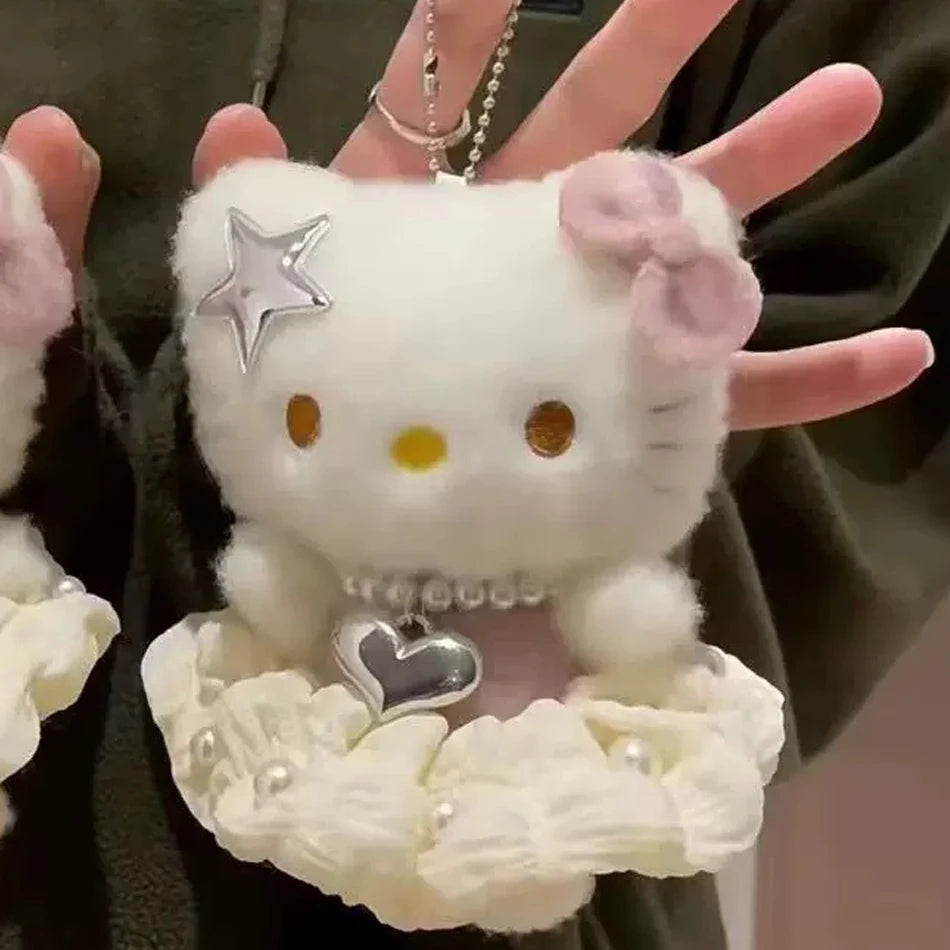 Sanrio Hello Kitty Sunglasses Plush Doll Keychain - Cute KT Cat Keyring Backpack Charm - Birthday Gift