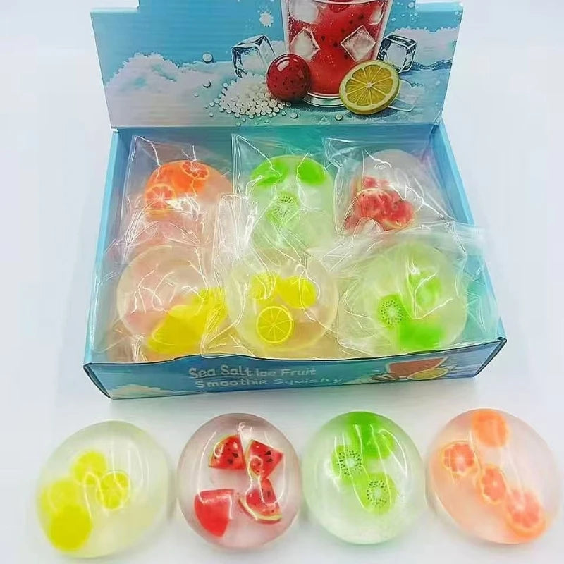 🥥 Clear Fruit Jelly Squishy | Coconut-Scented Novelty Toy ✨