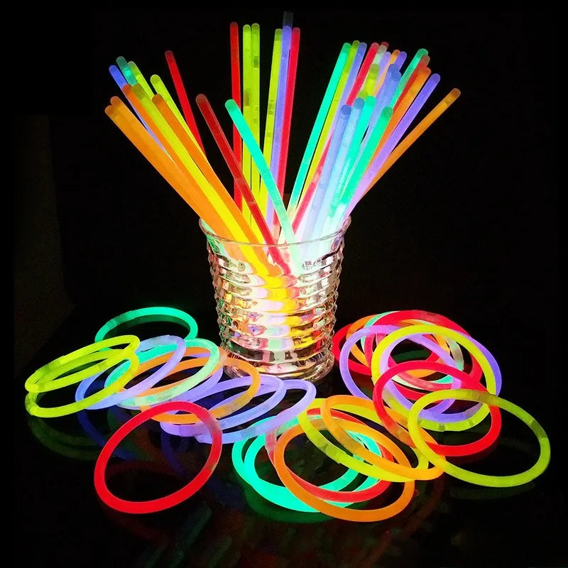 Luminous Colorful Glow Sticks Fluorescence Glowing in The Dark DIY Bracelet Necklace Glowstick Birthday Wedding Party Supplies
