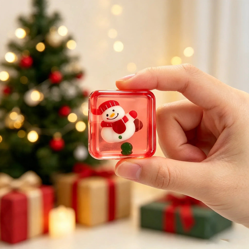 🎄 Christmas Mini Squishy Cube Gift Set 🎁 | 4-Pack Festive Cuties ✨