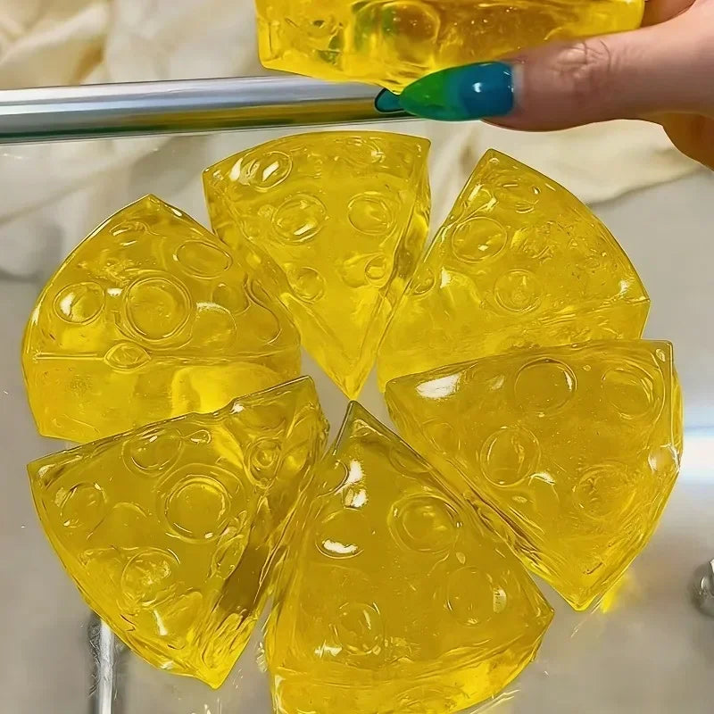 Squishy Honey Cheese Square Fidget Toy - Super Soft Mochi Cheese Squeeze Toy, Funny Sensory Gift for Adults & Kids