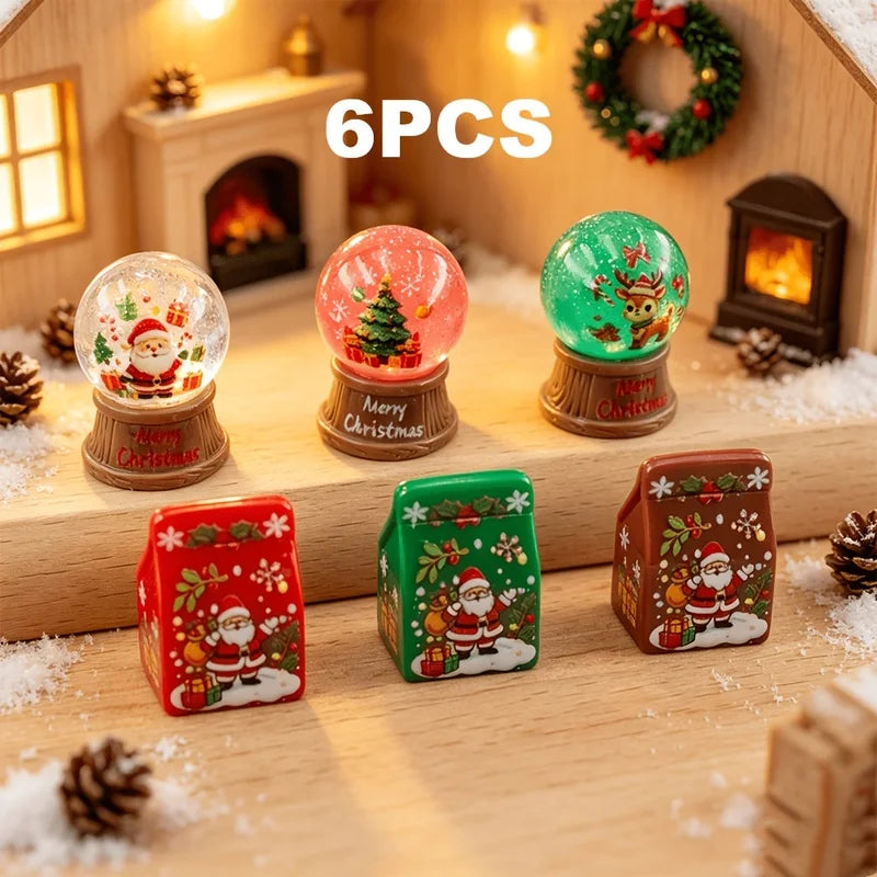 Mini Christmas Resin Figurine Set, 6 Pieces 🎄🎁❄️
