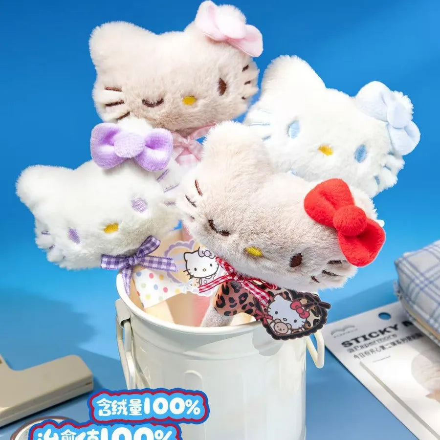 Kawaii Sanrio Hello Kitty Plush Doll Pen Creative Black Ballpoint Pen Cute Anime Stationery Student School Supplies Girls Gift