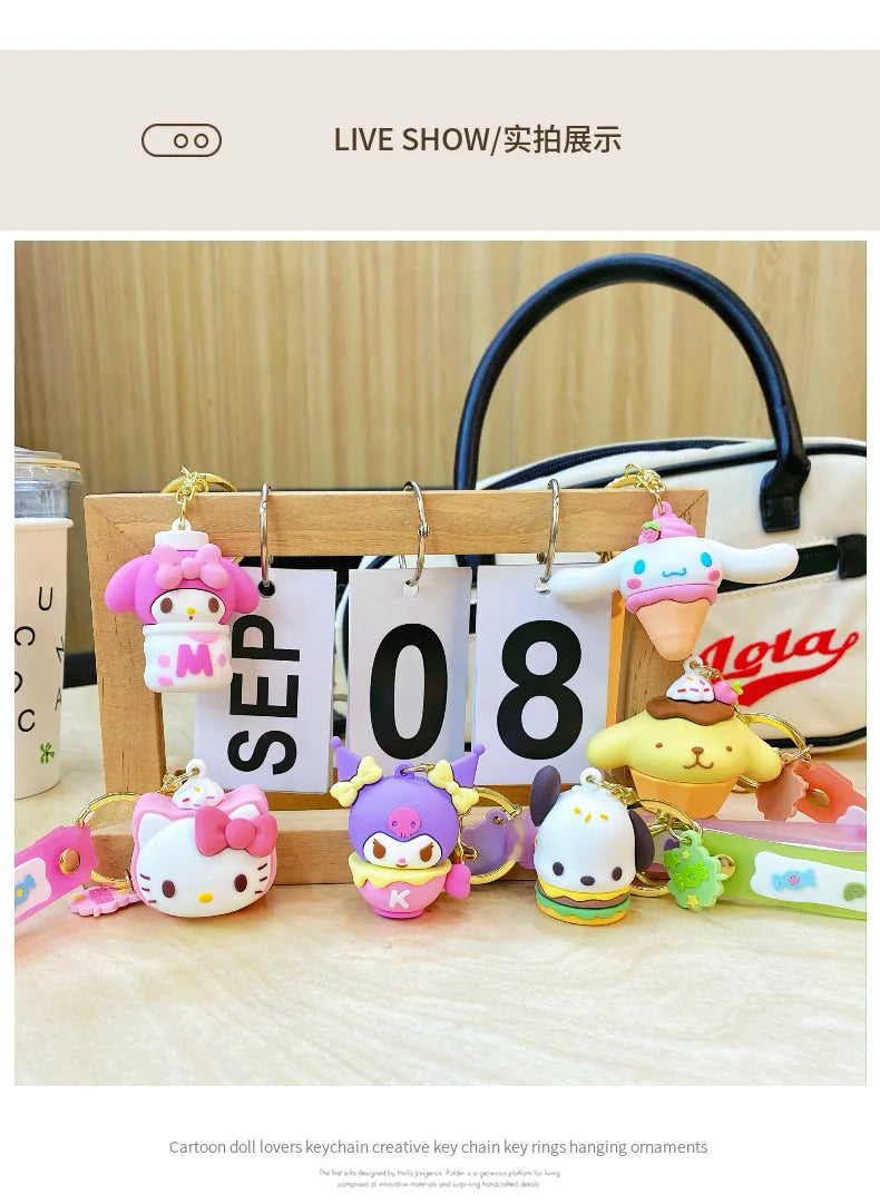 Sanrio Snack Series Keychain – Kuromi & Friends Cute Anime Bag Charm