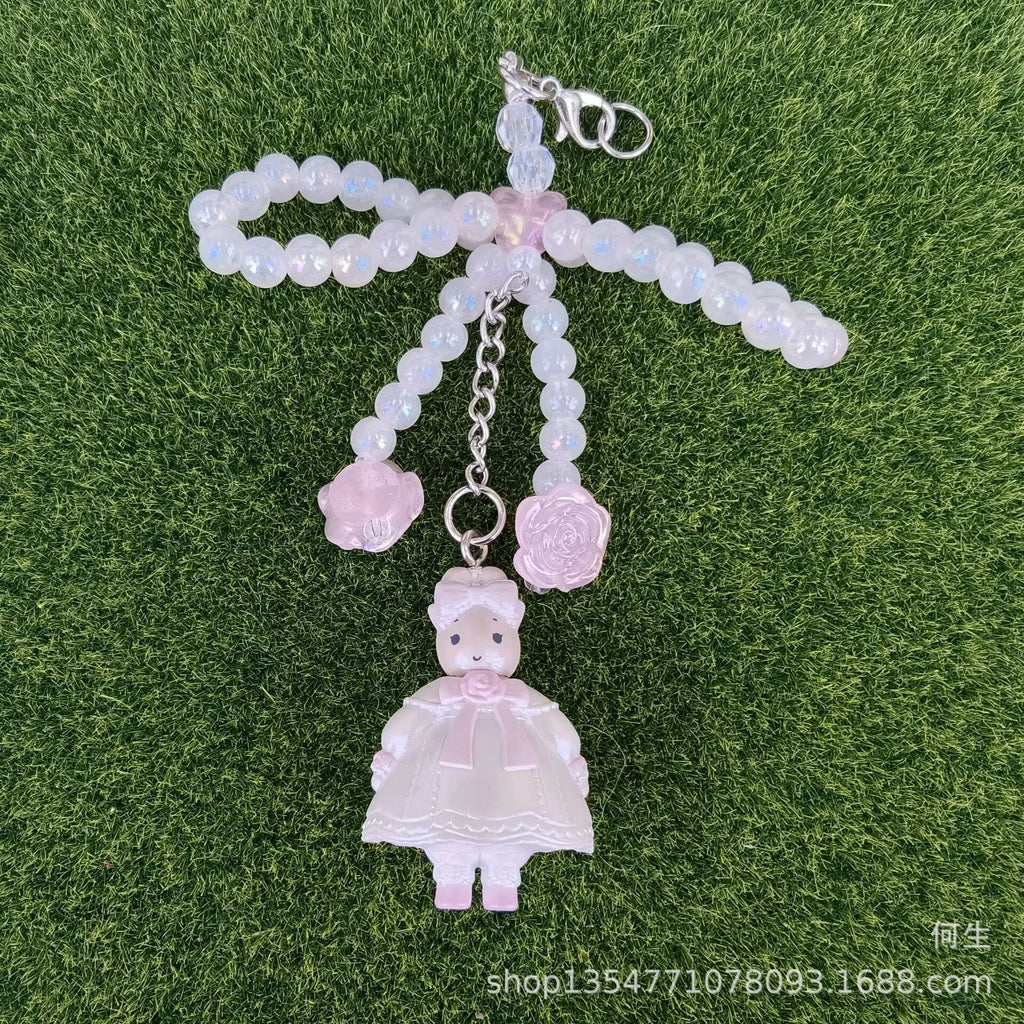 Sanrio Pearl Bow Bonnet Keychain – Hello Kitty & Cinnamoroll Mystery Blind Box Pendant