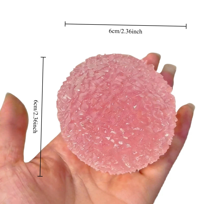 Squishy Ice Ball Maltose Fidgets Toy Super Soft Pink Mochi Slow-rebound Squeeze Toy Anti-Stress Toy for Adults Hand Exercise