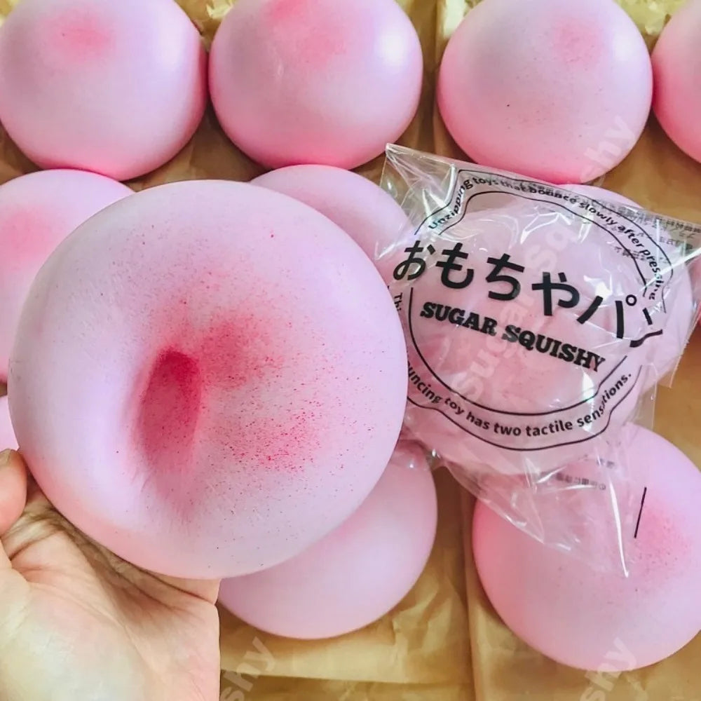 Squishy Simulated Pink Buns Squeeze Toy - Soft Slow Rising Kawaii Food Fidget Toy, Fun Gift for Kids & Adults
